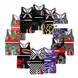 Ensemble de sous-vêtements sportifs pour femmes grandes tailles, boxers imprimés et soutien-gorge de sport, <span class=keywords><strong>culotte</strong></span> à porter pour la course à pied avec logo sur la taille - Product Image 2