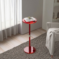 Table basse ronde moderne en acrylique transparent pour petits espaces, hauteur réglable, mobilier de salon, couleur et taille personnalisables