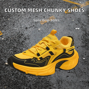 Zapatos de moda con logotipo personalizado para hombre, de malla transpirable, estilo casual para caminar, con suela gruesa, que aumentan la altura, suaves. - Product Image 2