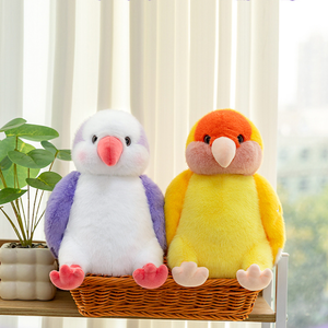 Sac à dos mini réaliste en peluche d'oiseau perroquet mignon, jouet en peluche doux, poupée de dessin animé multifonction en polyester, Saint-Valentin - Product Image 5