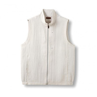Gilet d'été en coton tricoté respirant pour homme 2026 : un incontournable – Veste sans manches zippée pour homme