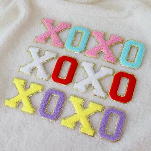 Xoxo Valentines Day RTS Letter Alphabet XOXO Colored Iron On Chenille Patches