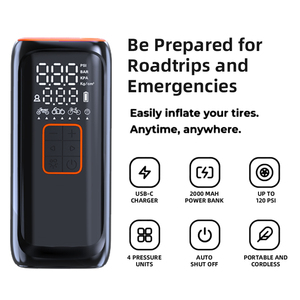 Xách tay không dây điện kỹ thuật số lốp máy nén 150 PSI không dây phụ kiện xe hơi Máy bơm không khí cho xe xe máy xe đạp - Product Image 2