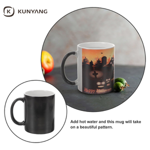 High Quality 11oz White Black Ceramic Coffee <strong>Cups</strong> Blank <strong>Color</strong> <strong>Changing</strong> <strong>Cup</strong> Magic Sublimation Mugs - Product Image 2