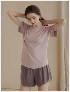 2024 femmes respirant mince hauts de sport séchage rapide Yoga vêtements été Fitness vêtements col rond décontracté à manches courtes T-Shirt - Product Image 2