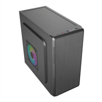 Boîtier de PC de bureau classique pour entreprise, micro ATX, tour moyenne, avec 2 ventilateurs RGB, prend en charge 4 emplacements d'extension