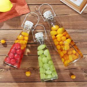 Bouteille en verre de haute qualité, grande et vide, de 500 ml et 1000 ml, pour boissons, enzymes, bière, fruits, vin, <span class=keywords><strong>eau</strong></span>, jus, avec <span class=keywords><strong>bouchon</strong></span> hermétique à clapet. - Product Image 3