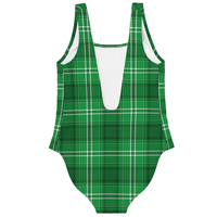 Nuevo Diseño Bikini Sexy para Adolescentes, Top de Spandex/Nylon con Estampado Tartán del Día de San Patricio, Traje de Baño de Secado Rápido y Transpirable para Mujer
