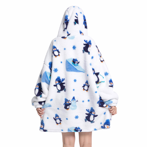 Sudadera con Capucha Tipo Manta Extra Grande y Acogedora, de Franela y Sherpa, con Mangas, OEM ODM - Product Image 3