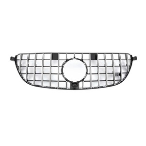 Rejilla de parachoques delantero Mercedes-Benz GLE166 en negro y plata, plástico ABS, para modelos de los años 16-19. - Product Image 1