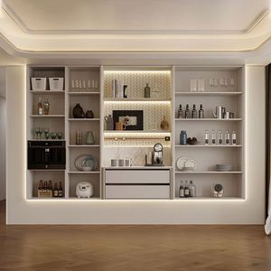 ตู้เก็บของอเนกประสงค์แบบพับได้ทันสมัย พร้อมชั้นวางไวน์ เฟอร์นิเจอร์สำหรับบ้าน ห้องรับประทานอาหาร และห้องนั่งเล่น ทำจากไม้ สำหรับห้องครัวและบ้าน - Product Image 2