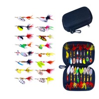 SPB101 Combo 16 pièces/sac, appâts multicolores en métal dur, cuillère, leurre de pêche, kit pour bar, truite, saumon, vente en gros