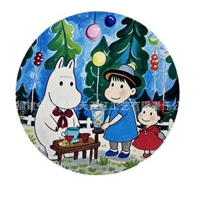 Sous-verre rond en céramique Moomin avec motif de dessin animé, isolant thermique pour la protection des boissons, fabriqué à Quanzhou - Product Image 1