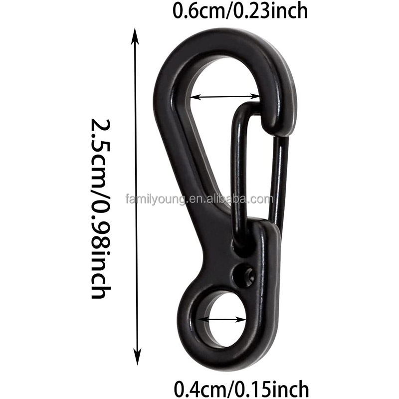 Lot De 20 Mousquetons S Aluminium Mini Double - 5 Cm - Multicolore Pour Camping Randonnée Pêche Porte-Clés