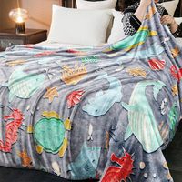 Couverture pour enfants tricotée douce en peluche avec tortue lumineuse pour l'hiver, animaux de la mer qui brillent dans le noir