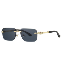 Lunettes de soleil de haute qualité en métal à motif léopard, protection UV, verres rectangulaires en PC haute définition, lunettes de soleil unisexes