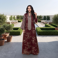 Alya 2026 – Nouvelle Abaya de fête pour femme, manches longues, sequins, maille, broderie magnifique, polyester/spandex, style islamique, faible MOQ