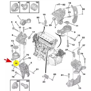 ขายึดเครื่องยนต์ 1844E2 9685406480 สำหรับซีตรองด้านขวา ยางและโลหะ อะไหล่เปลี่ยนขายึดเครื่องยนต์ - Product Image 2