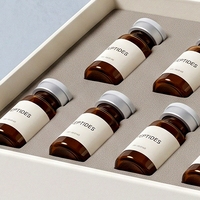 Boîte rigide en carton blanc personnalisée pour flacons de peptides, 10 flacons, doublure en éponge, logo estampé à chaud, impression offset