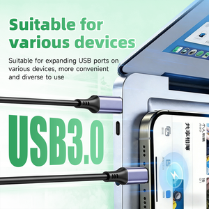 Wigstar USB 3.0 OTG Type-C อะแดปเตอร์สายเคเบิล5Gbps ตัวนำทองแดงบริสุทธิ์ชาร์จเร็ว - Product Image 4