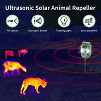 Repelente Solar de Animales 2025, el Más Reciente, Ultrasónico Inteligente para Exteriores, Repelente de Aves, Gatos y Perros con Luz Intermitente para Jardín, Granja y Parque