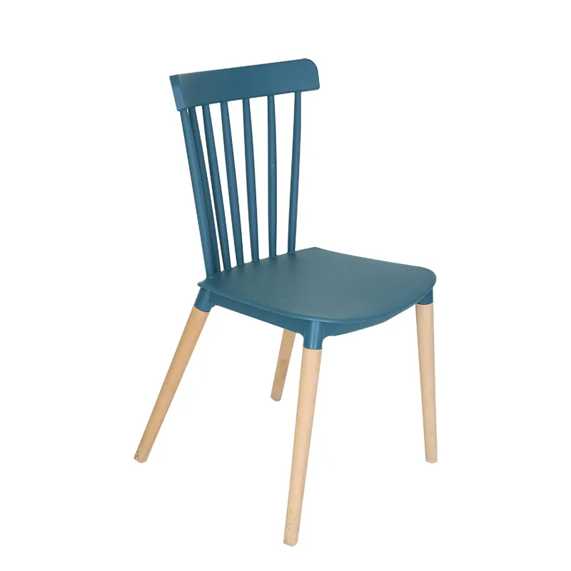 2019 Nordic stoel plastic stoel met massief houten been voor zitkamer eetkamer woonkamer