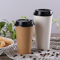 Couvre-gobelets en plastique PS jetables imprimés sur mesure, anti-déversement, colorés, à clipser, plats et pointus, pour gobelets à boisson chaude en papier