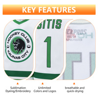 Maillot de hockey sur glace toutes saisons le plus vendu, transfert thermique professionnel, 100 % polyester, personnalisable pour équipe, séchage rapide, respirant