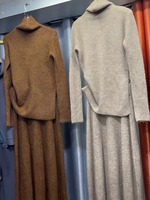 Nouvelle Collection Automne/Hiver : Ensemble Jupe Longue Tricotée Haut de Gamme pour Femme, Anti-boulochage, Élégante, Ample, Décontractée et Douce