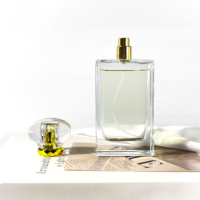 Flacons de parfum rectangulaires avec logo, emballage cosmétique pour produits de soin, boîte de 100 ml, flacon de parfum en verre vide avec vaporisateur