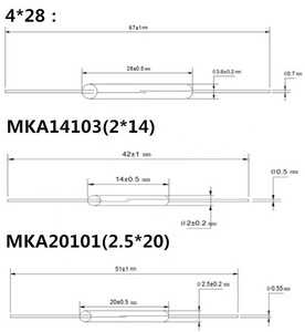 2*14mm 1.8*7mm 4*28mm thường mở công tắc từ sậy Cảm biến kính sậy chuyển đổi - Product Image 5