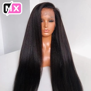 Peluca de Cabello Humano Virgen Brasileño <span class=keywords><strong>Yaki</strong></span> HD Lace Frontal 13x4 al por Mayor, Peluca Frontal de Encaje sin Pegamento, Lacia y Rizada para Mujeres Negras - Product Image 2