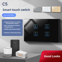 Interrupteur intelligent Zigbee avec télécommande murale, compatible avec l'application Smart Life, indice de protection IP65, panneau tactile bipolaire pour la domotique