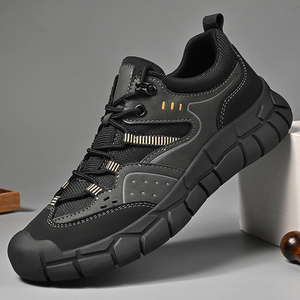 Mychonly 2024 Erkek Siyah Spor Ayakkabı Kaymaz Yürüyüş Tarzı Nefes Alabilen File Astar Özelleştirilebilir Logo Yeni Gelen Moda Ayakkabı - Product Image 3