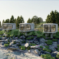 Maison capsule moderne de luxe personnalisée, pièce modulaire en conteneur, maison préfabriquée mobile en acier, mini-maison, petite cabane capsule