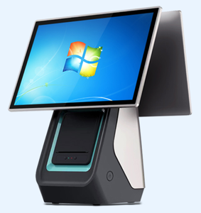 Máquina POS de 15,6 pulgadas con pantallas táctiles duales Opciones de sistema operativo Windows Android para restaurantes minoristas Equipado Procesador <span class=keywords><strong>AMD</strong></span> DDR4 RAM - Product Image 1