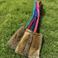 Jouet à mâcher pour chien en fourrure de lapin véritable de qualité supérieure, corde élastique écologique, jouet interactif pour tirer, jouet durable pour tirer en extérieur