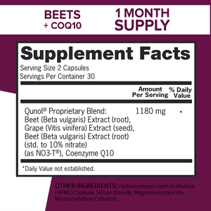 Blood Circulation Pressure Support Supplement with Beet Root CoQ10 <strong>Grape</strong> <strong>Seed</strong> <strong>Extract</strong> Beetroot <strong>Capsules</strong> - Product Image 3