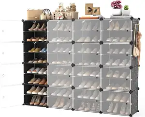 Armoire de rangement en plastique à 17 portes au Design moderne et Simple avec motif exquis, armoire de rangement pour vêtements avec étagère