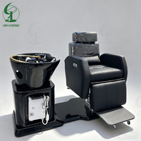 Jincheng fauteuil inclinable électrique haut de gamme fauteuil de lavage pour coiffure hydrothérapie massage shampoing lit avec bassin en céramique