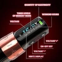 Draadloze tattoo-pennenset Borstelloze motor Dubbel LED-display Batterij met hoge capaciteit voor permanente make-up