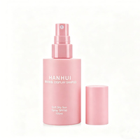 Spray Fixateur de Maquillage Cylindrique Rose Mat Personnalisé 100ml 3.3OZ en PET PCR RPET Écologique avec Sérigraphie pour Cosmétiques