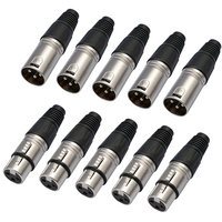 Connecteur audio XLR 3 broches mâle/femelle en alliage de zinc et plastique, plaqué étain, pour microphone, à souder