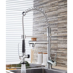 Robinet de cuisine monotrou en cuivre extractible Robinet de douche rotatif Robinet <span class=keywords><strong>d</strong></span>'évier pour vaisselle Pistolet pulvérisateur chaud-froid pour cuisine - Product Image 5