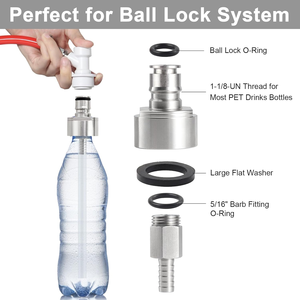 Kit de raccord à bille en acier inoxydable pour ligne de gaz CO2, pour machine à soda, <span class=keywords><strong>eau</strong></span> pétillante DIY <span class=keywords><strong>et</strong></span> montage de kegerator de bière - Product Image 3