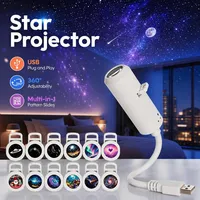 Projecteur de lumière holographique dynamique HD intelligent, lumière de nuit ciel étoilé réglable à 360°, rechargeable par USB pour voiture, lumières galaxie