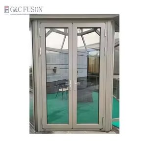 Vente en gros de fenêtres et portes commerciales en aluminium Fuson Bureau résidentiel à battant Français luxe grand verre mince étroit moderne - Product Image 5