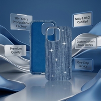 Étui de téléphone en tissu denim avec strass - Cadre d'appareil photo en métal brillant Doublure douce Antichoc Protection complète pour iPhone 12 13 14 PRO MAX