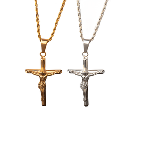 새로운 패션 스테인레스 스틸 보석 예수 십자가 십자가 목걸이 기독교 십자가 펜던트 - Product Image 1