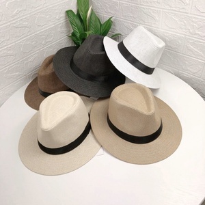 Casquette Visor d'été Très Vendue <span class=keywords><strong>Chapeau</strong></span> Homme Couleur Unie <span class=keywords><strong>Chapeau</strong></span> Panama en <span class=keywords><strong>Paille</strong></span> <span class=keywords><strong>Chapeau</strong></span> Fedora Simple Plage Voyage Taille - Product Image 5
